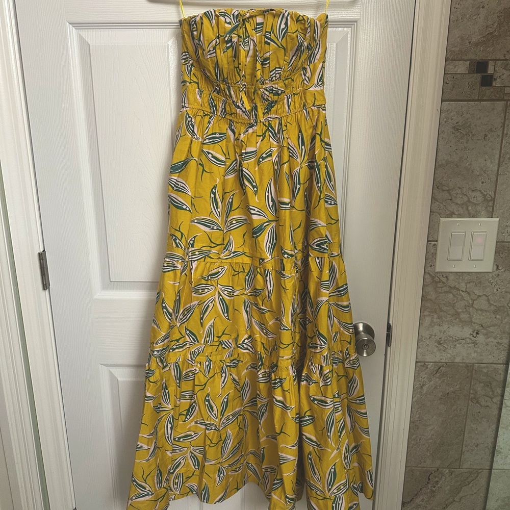 Anthropologie Strapless Somerset Printed Maxi Dress Size XSmall